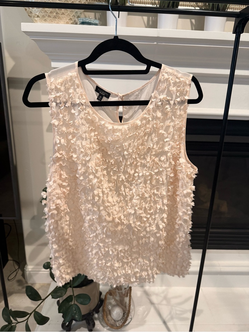 Talbots Chiffon Appliqué Sleeveless Top - Blush